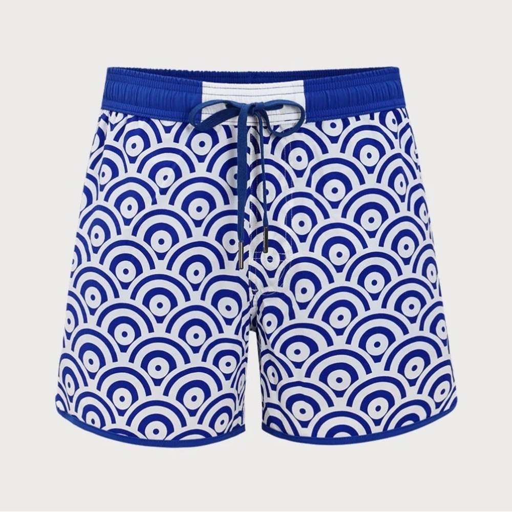 Blue Patterned Men's Shorts